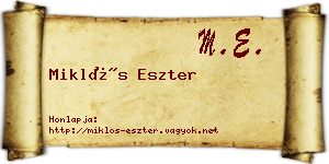 Miklós Eszter névjegykártya