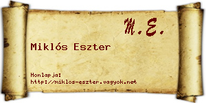 Miklós Eszter névjegykártya